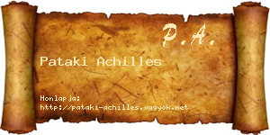 Pataki Achilles névjegykártya